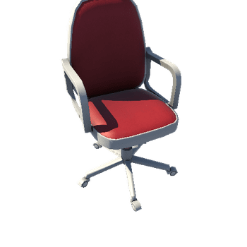 Desk Chair White Red
